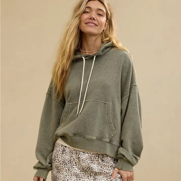 aerie Tops - Aerie Popover Olive Green Oversized Casual Lounge Women's Hoodie Size XL